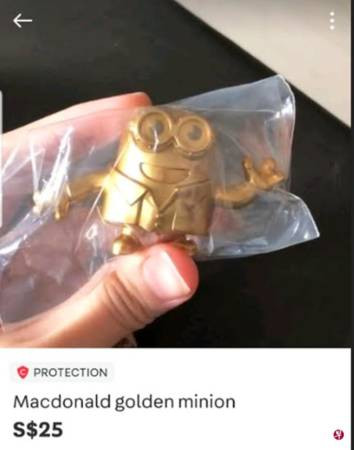 獅城麥當勞“黃金”小小兵大熱 網民當“真金” 炒高價賣