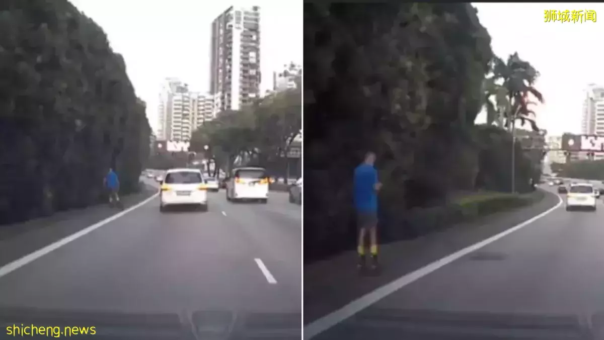 告示牌只说禁骑脚车？男子竟在快速公路滑直排轮