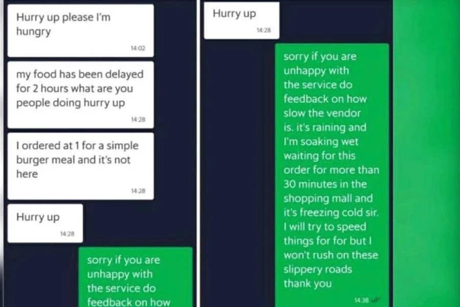 外賣員敢嗆顧客?中新外賣員真實生存狀態對比