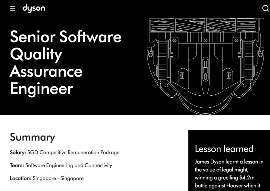 戴森即将迁入新加坡总部!超高年薪曝光,要在本地多招这些人