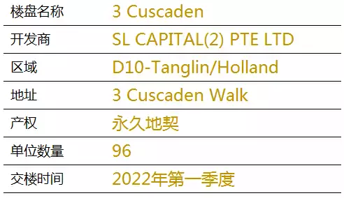新加坡 3 Cuscaden【D10郵區 緊鄰烏節路地鐵站 稀有永久地契 五星級社區配套的城中豪華公寓】