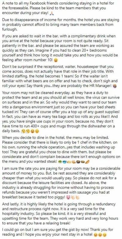 来自新加坡酒店业者的一封自白，我们也很难！一个人要当十个人用了