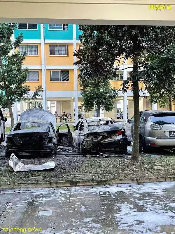惊!启动引擎突起火 4车狂烧 司机受伤