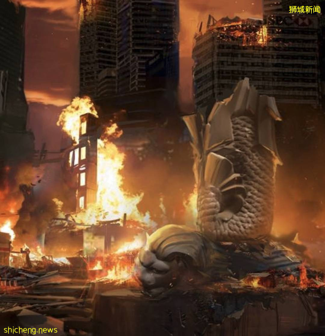 新加坡“遇襲”圖片遭瘋傳，驚現末日場景！魚尾獅斷頭、大樓被腰斬、市中心傾塌成廢墟