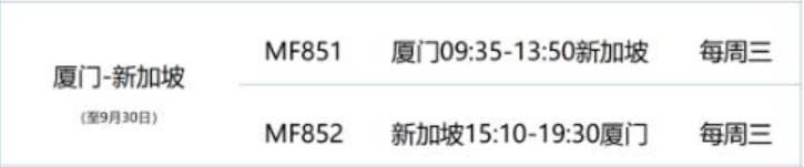 最新！9月中新航班计划出炉，新加坡飞中国航班大总汇