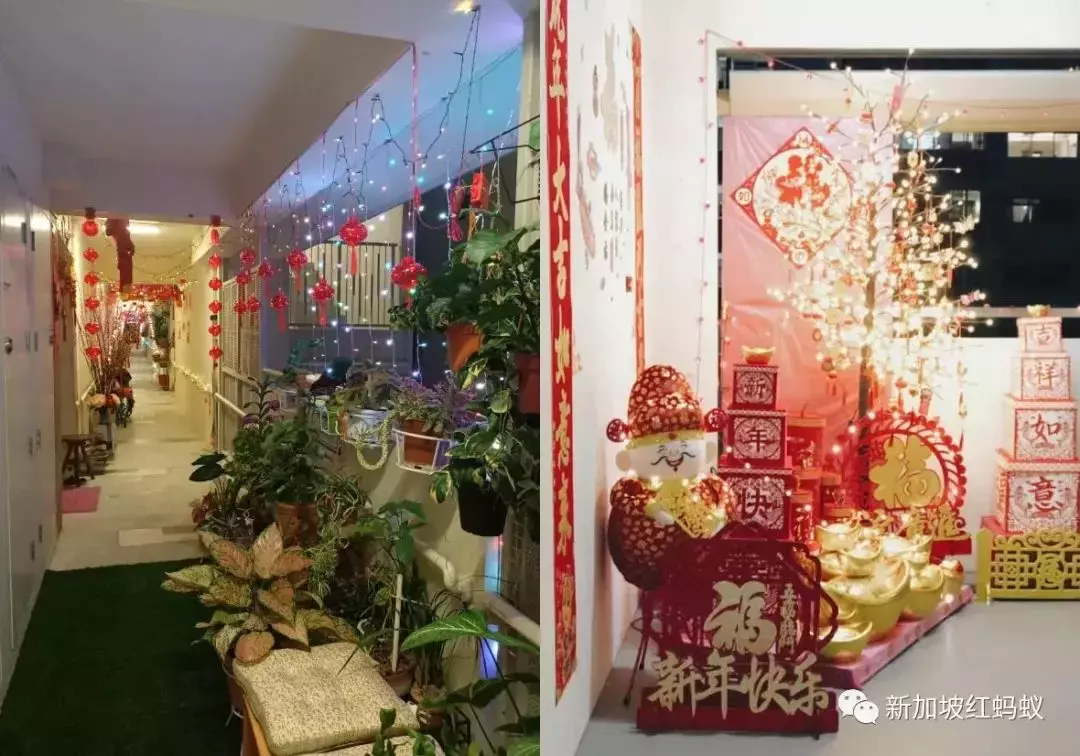 獅城春節氛圍最濃厚的，就是這些裝飾得很喜慶的組屋走廊