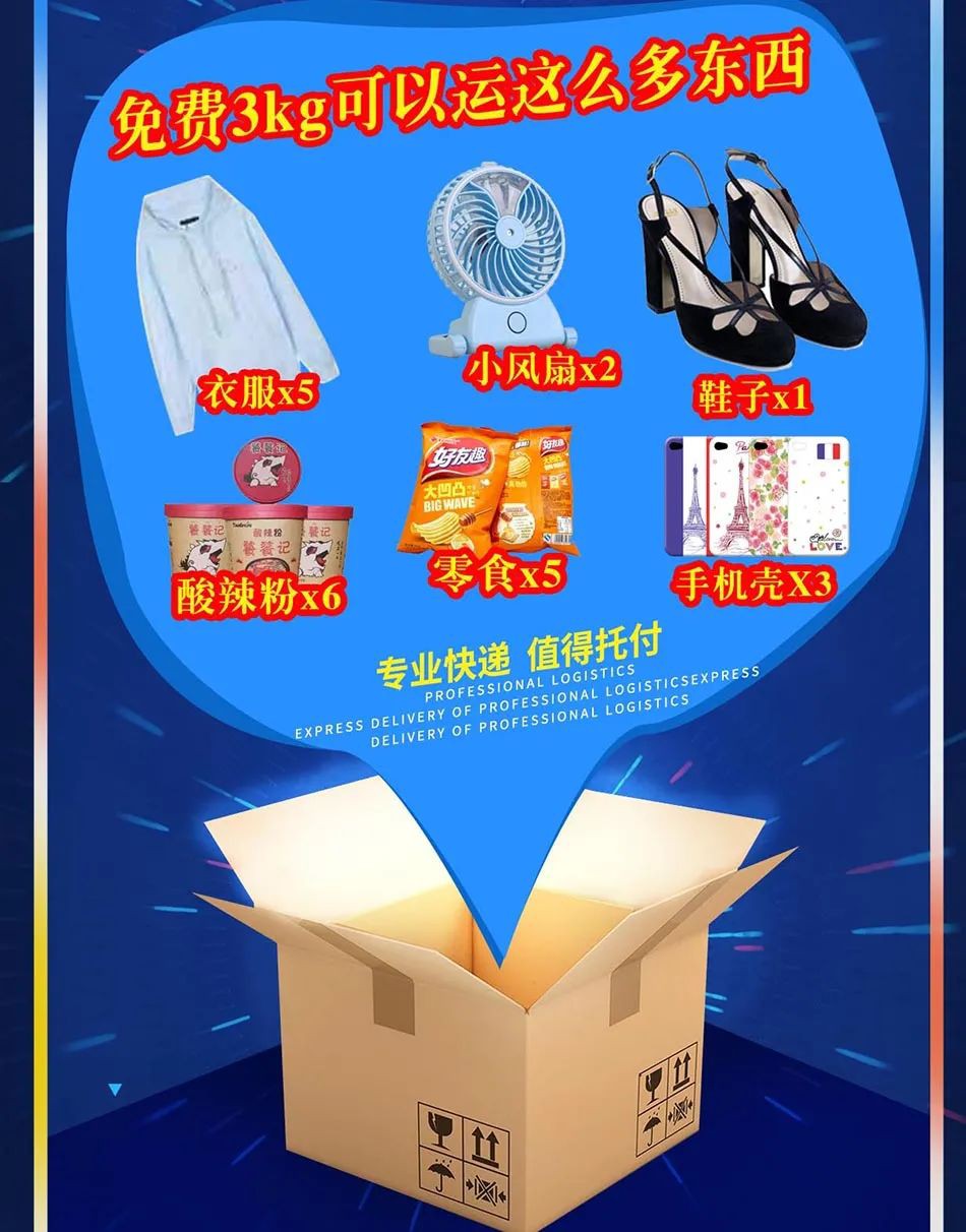 直邮中国$5起，海运行李$8，快递三天到。淘宝海运团免费3公斤
