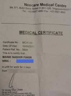新加坡的病假条也迎来升级换代！！明年开始使用电子版的病假条了