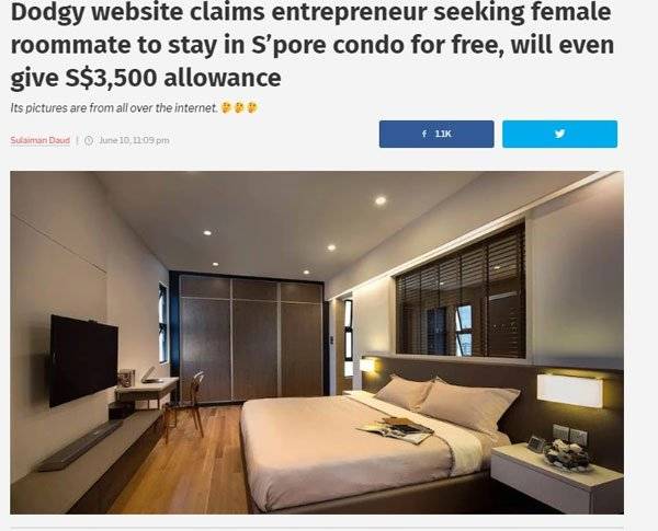 逾万酬劳 包吃包住 单身男新国网站征求“女室友”