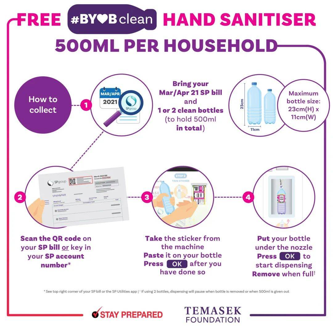 淡馬錫基金會【免費消毒洗手液】領取將在4月25日晚上截止拉
