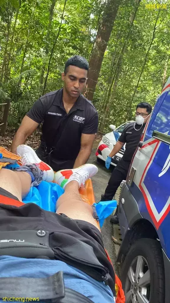 下武吉知马山摔伤见骨 餐饮集团老板脚缝49针