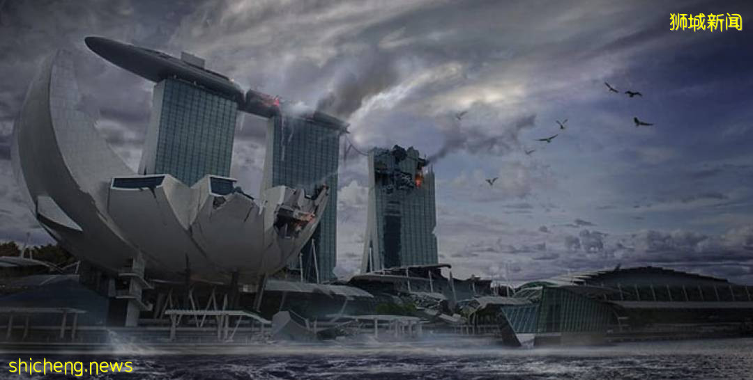 新加坡“遇袭”图片遭疯传，惊现末日场景！鱼尾狮断头、大楼被腰斩、市中心倾塌成废墟