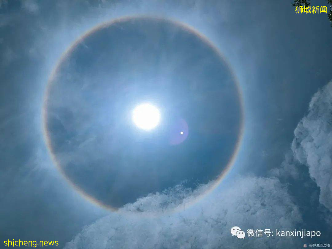 罕见!新加坡出现日晕,祥瑞之兆