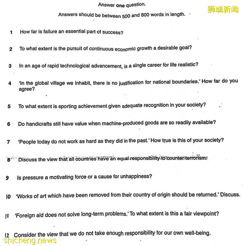 今年的高考作文题太难?新加坡的作文题表示不服