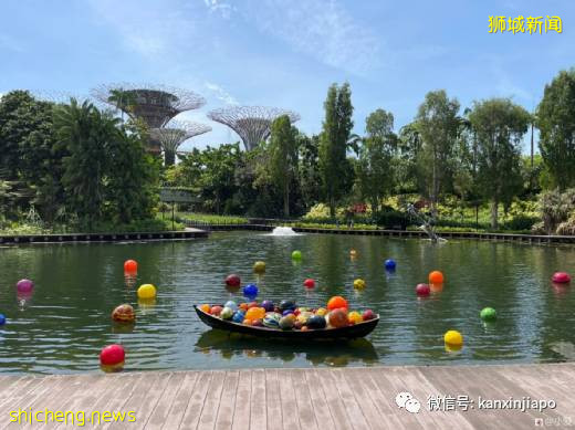 视觉冲击力超强,巨型玻璃雕塑“攻占”新加坡滨海湾