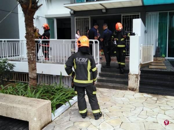 公寓装修疑电流短路 工人女佣泳池取水救火