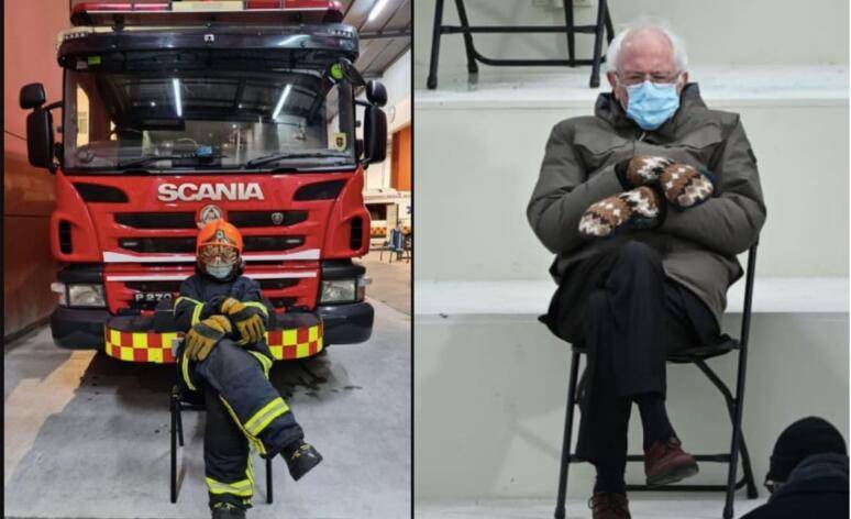 美国参议员伯尼·桑德斯火了,新加坡民防员都来蹭热度