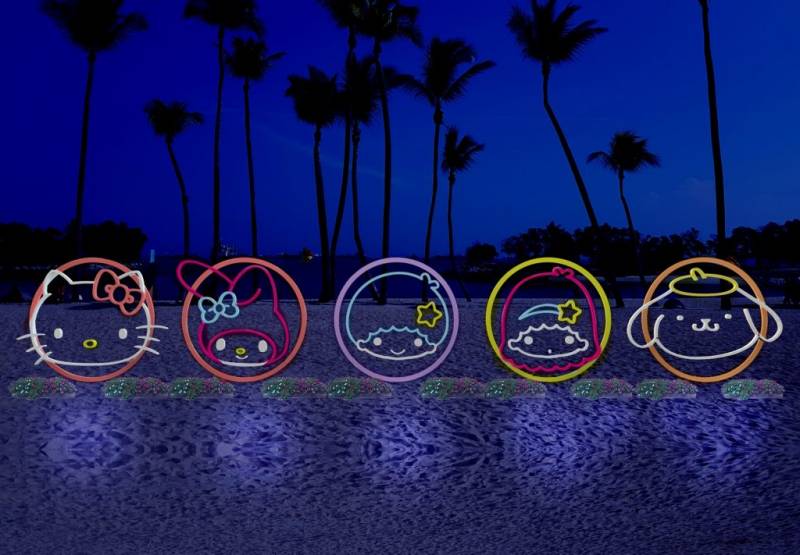 Island Lights 超萌主題✨12月12日Sanrio降臨聖淘沙海灘！“免費入場”看凱蒂貓、美樂蒂，經典角色+燈光裝置