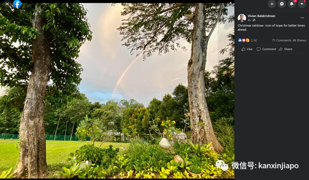 新加坡佳节祥瑞双彩虹！从副总理到外长，全岛都在拍照