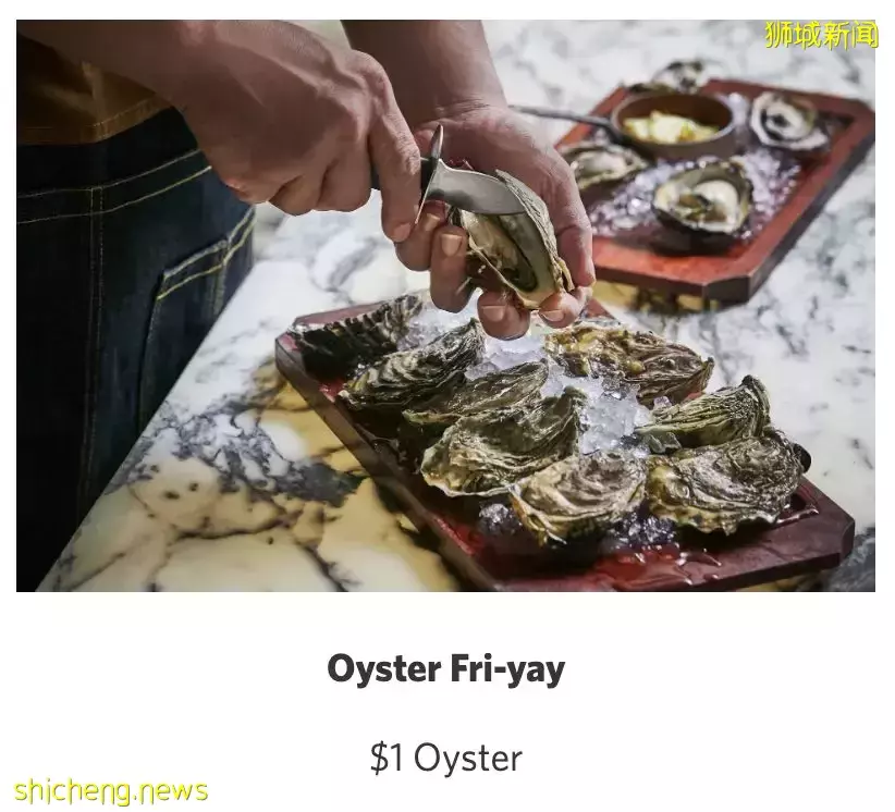 高级酒店餐厅新鲜生蚝只要1新币/个！仅限每周五，快去订位吧