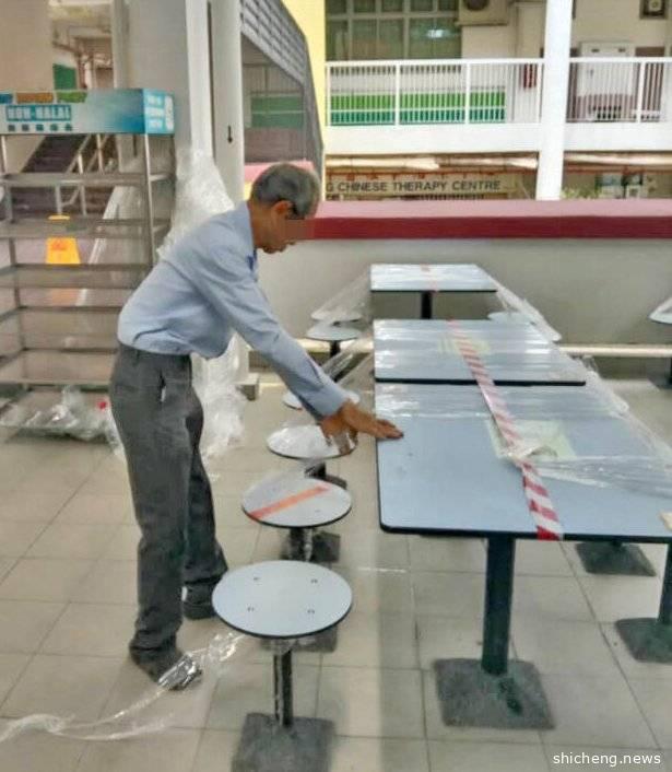 ◤新国启动断路器30天◢不满食摊桌椅被封 阿叔天天扯烂"封条"