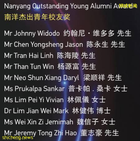 南洋理工大学表彰多位杰出校友