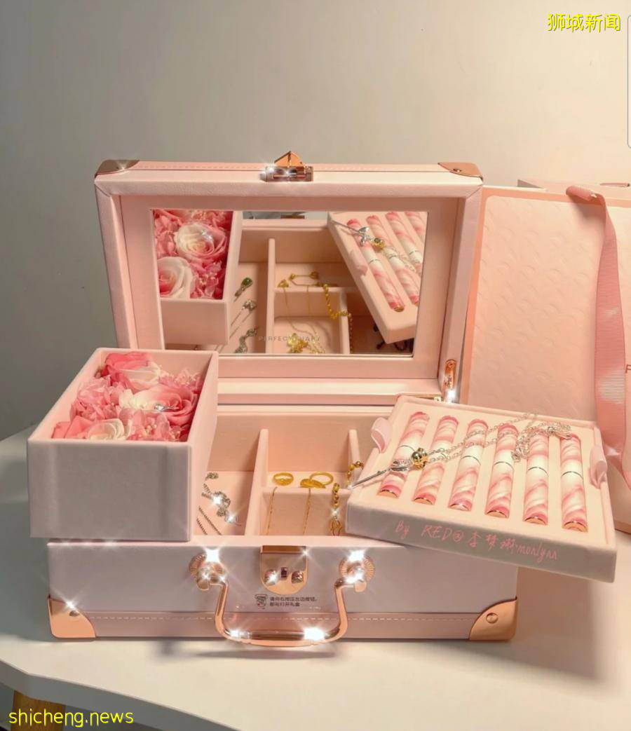 李佳琪都吹爆!完美日记小细跟永生花礼盒终于来新加坡啦!限量玫瑰首饰盒套装,赶紧来get