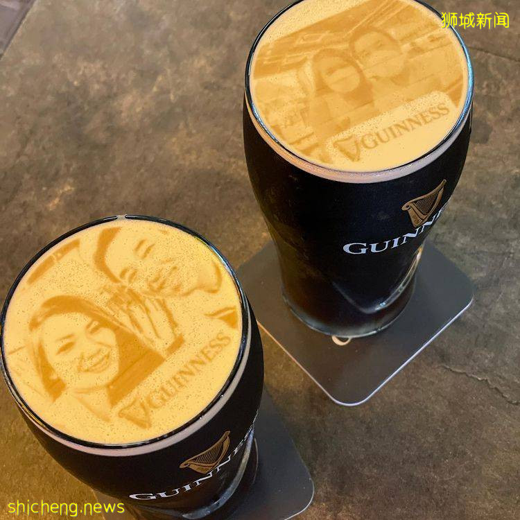 超神奇体验👀全新加坡唯一的一台Guinness Stoutie机器!可将文字照片打印在泡沫上🍺