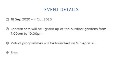 濱海灣花園慶中秋活動正式開啓,每晚7點亮燈,爲期2周,免費入場