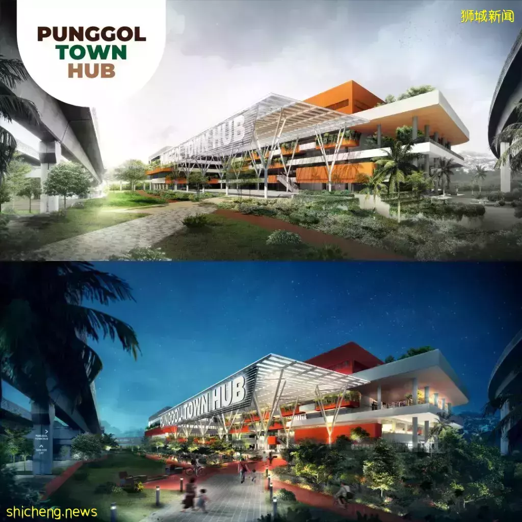 全新Punggol Town Hub即将建成，预计明年年中开业！设有超大美食中心&amp;图书馆