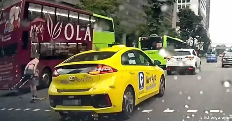 ◤新国延长CCB◢疫情期无法出国 男子马路“滑雪”