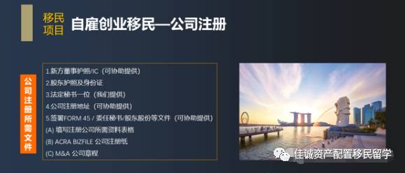 2020年全球最佳的投資或經商國家——新加坡自雇移