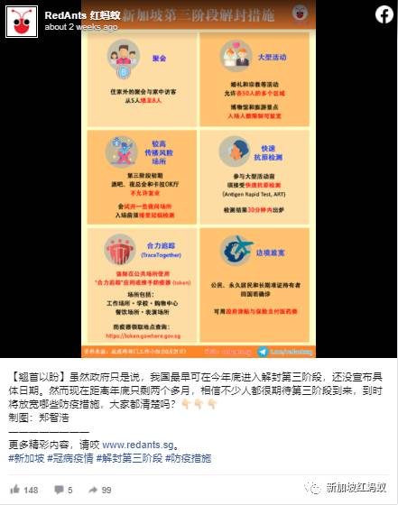 新加坡解封第三階段或持續一年以上　生活不太可能恢複到冠病前