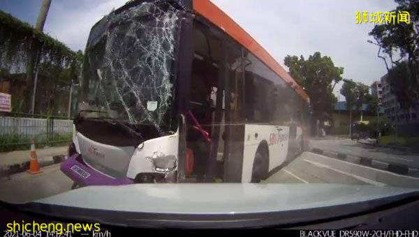 混凝土搅拌罗厘失控 直撞新捷运巴士