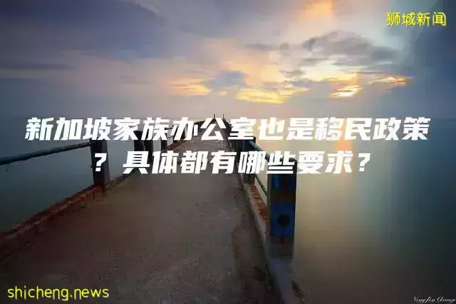新加坡家族办公室也是移民政策?具体都有哪些要求