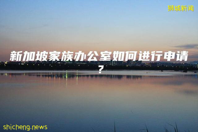 新加坡家族办公室如何进行申请