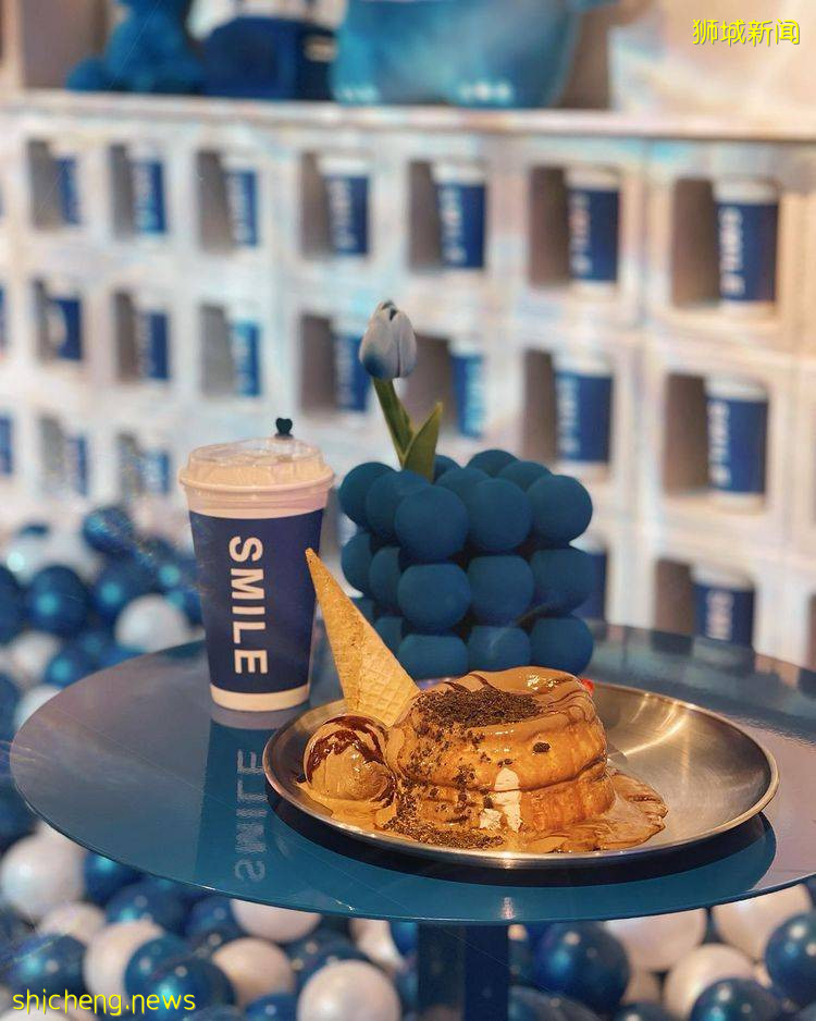 全店高顔值💙Smile Dessert第二間分店走藍色療愈風！琳琅滿目的甜品，等你來打卡📷