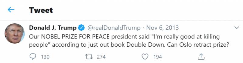 特朗普一周內獲兩次諾獎提名,新加坡網友:本世紀最大笑話