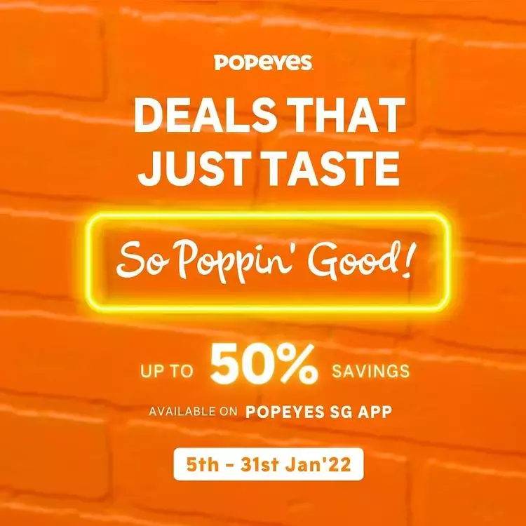 便宜吃薯条炸鸡😍Popeyes高达半价优惠+买一送一!仅限手机App点单使用,直到1月31日