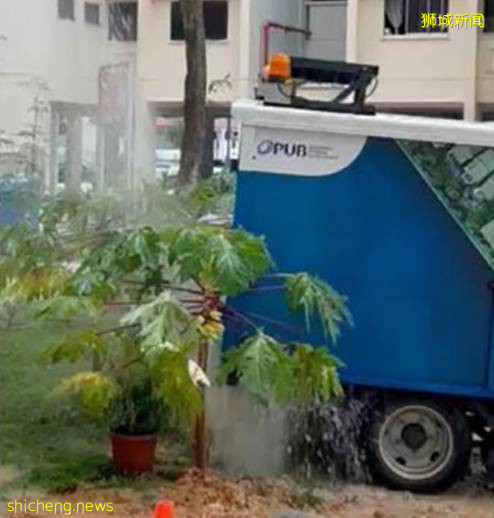 壮观！义顺水管爆裂形成五六楼高的喷泉