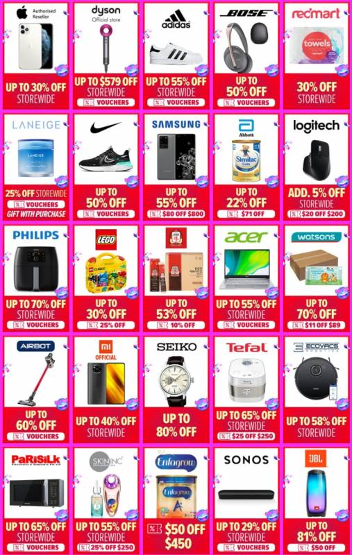 LAZADA双十一活动开启!Apple低至7折,阿迪达斯45折,Dyson 6折,Nike 5折,超全品牌参与,折扣高达80%!!凌晨开抢,限时两小时!!冲鸭