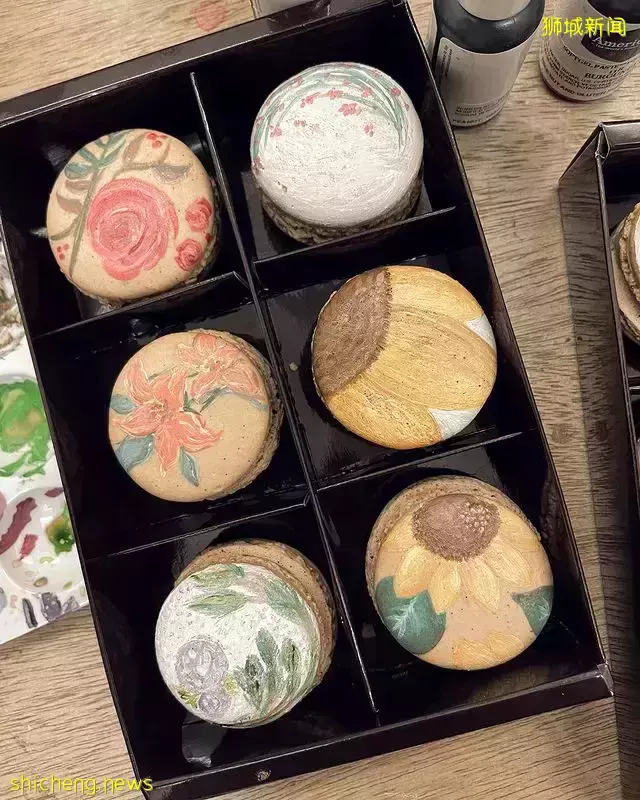 The Art Nooq马卡龙绘画体验课😍使用可食用涂料,亲手绘制彩色图案,好玩程度100%