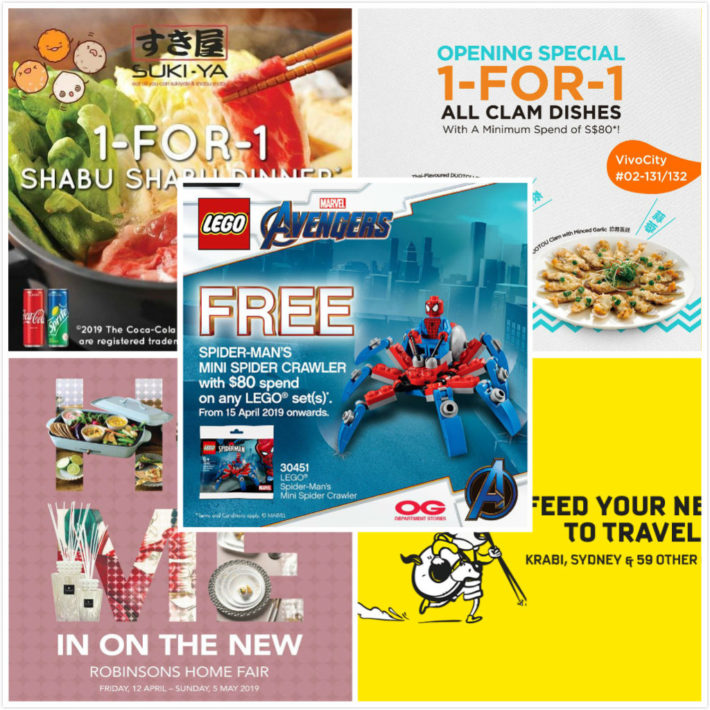 4.15 新加坡优惠合辑 | OG LEGO消费满80新币送蜘蛛侠！吃货福利！莆田当季蛏子美食买一送一；Robinsons家居用品优惠；SUKI-YA日式火锅自助买一送一；Scoot周二例行促销，全球55目的地，含税50新币起~
