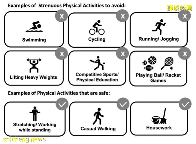 新加坡衛生部建議接種疫苗後避免遊泳、騎自行車、舉重和其他劇烈活動