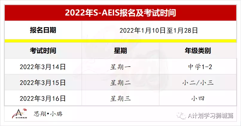 新加坡教育部公布：2022年國際學生補充入學S AEIS考試安排