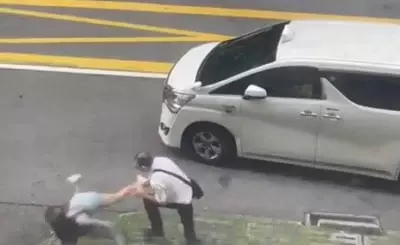 女子出中指 飞脚 挑衅德士佬被掴