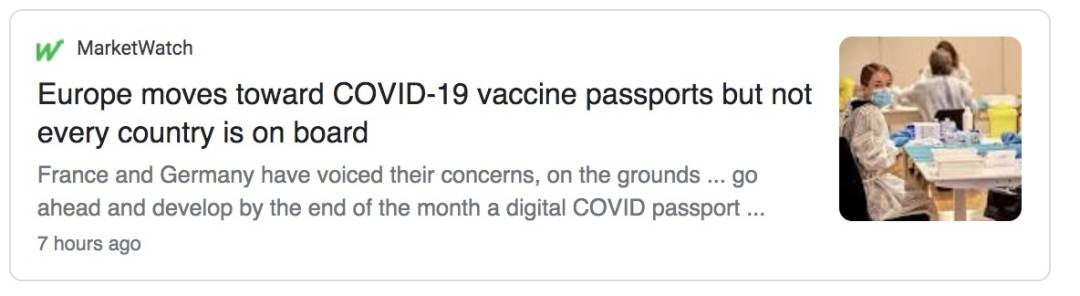 “疫苗護照”來了，入境不需隔離！新加坡在考慮，中國也會有嗎