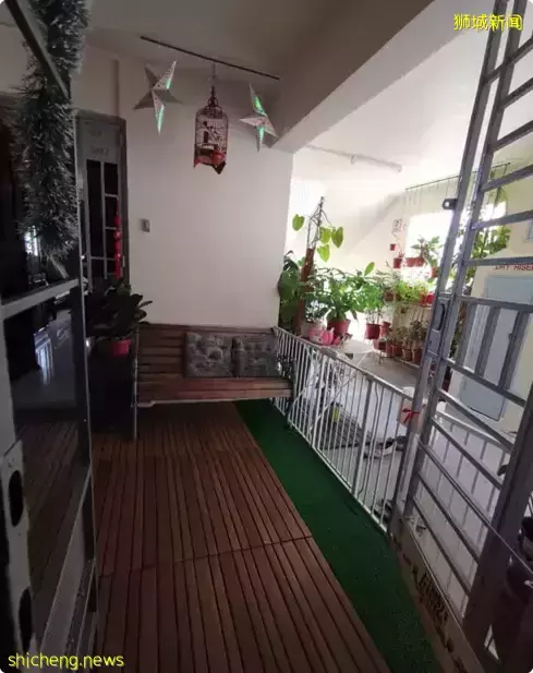 组屋共享走廊空间变成了漂亮的“家庭花园”