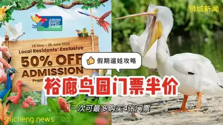 裕廊鸟园门票限时5折！学生假期有地方玩啦～有效期至6月26日