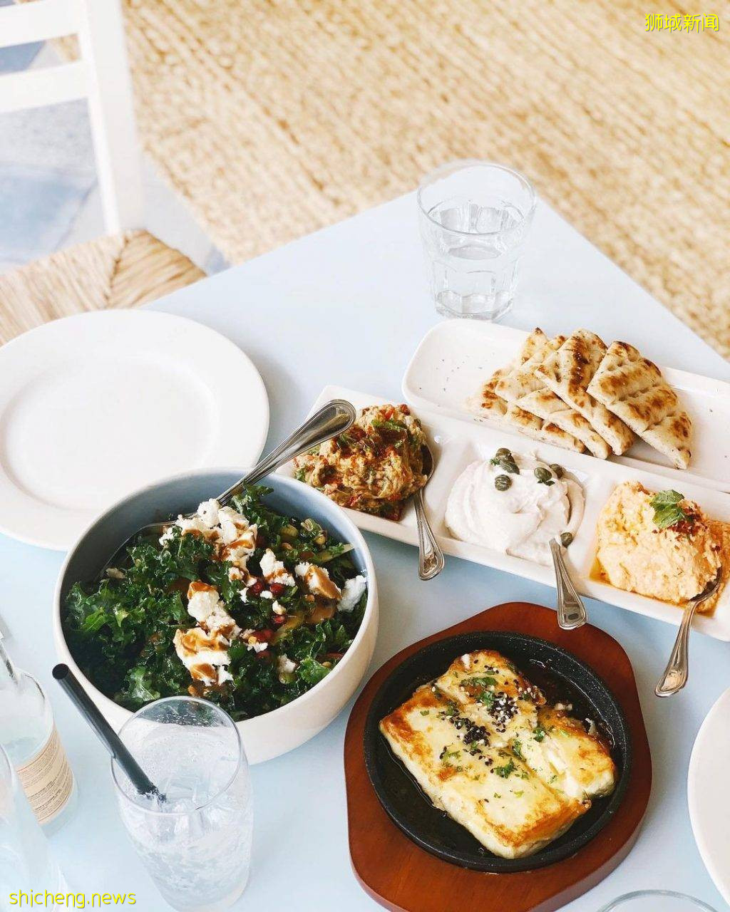 一秒穿越到希腊🇬🇷地中海风情餐厅Blu Kouzina🍲地道正宗美食、蓝白小镇风格,开启悠闲度假心情